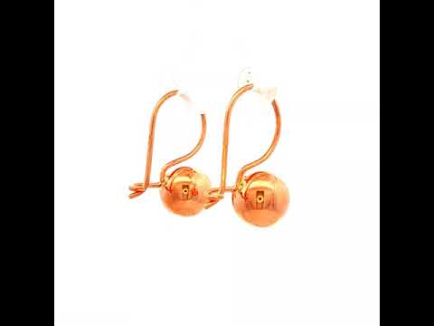 Euro Ball Earings in Rose Gold