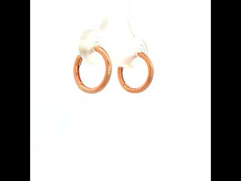 9 Carat Rose Gold Huggie Earrings