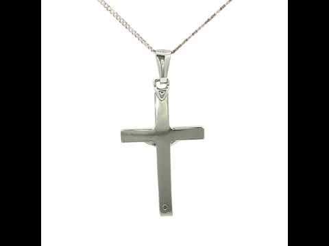 18ct White Gold Cross Pendant