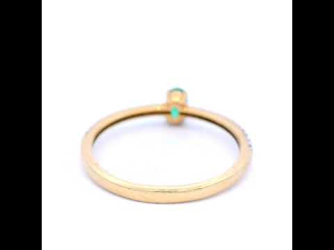 Emerald and Diamond Set Dress Ring in Yellow Gold