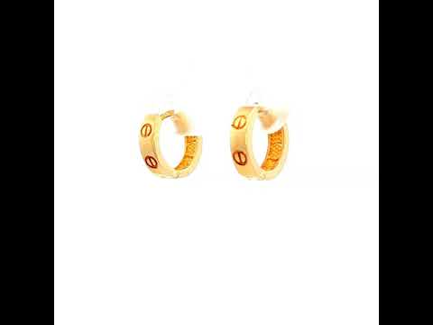 Cartier Style Huggie Earrings in Yellow Gold