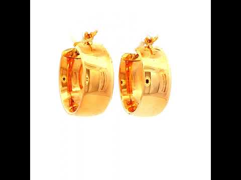 Plain Hoop Earrings in Yellow Gold