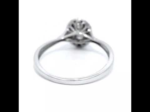 Diamond Halo Cluster Ring in White Gold