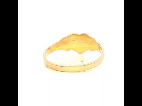 Single Heart Signet Ring with Filagree Sides