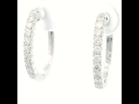 9 CARAT WHITE GOLD DIA HUGGIE .50 CARAT