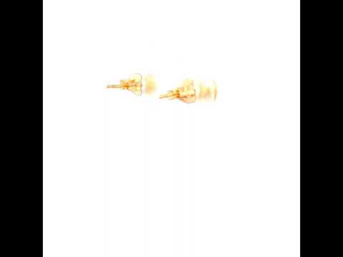 Flat Ball Stud Earrings in Yellow Gold