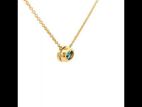 London Blue Topaz Pendant in Yellow Gold
