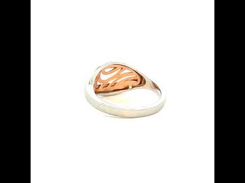 Rose Gold & Rhodium Plated Sterling Silver White Sapphire Ring