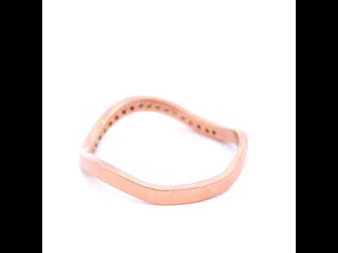 Diamond Set Wave Ring in Rose Gold