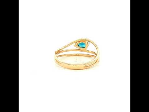 London Blue Topaz Dress Ring in Yellow Gold