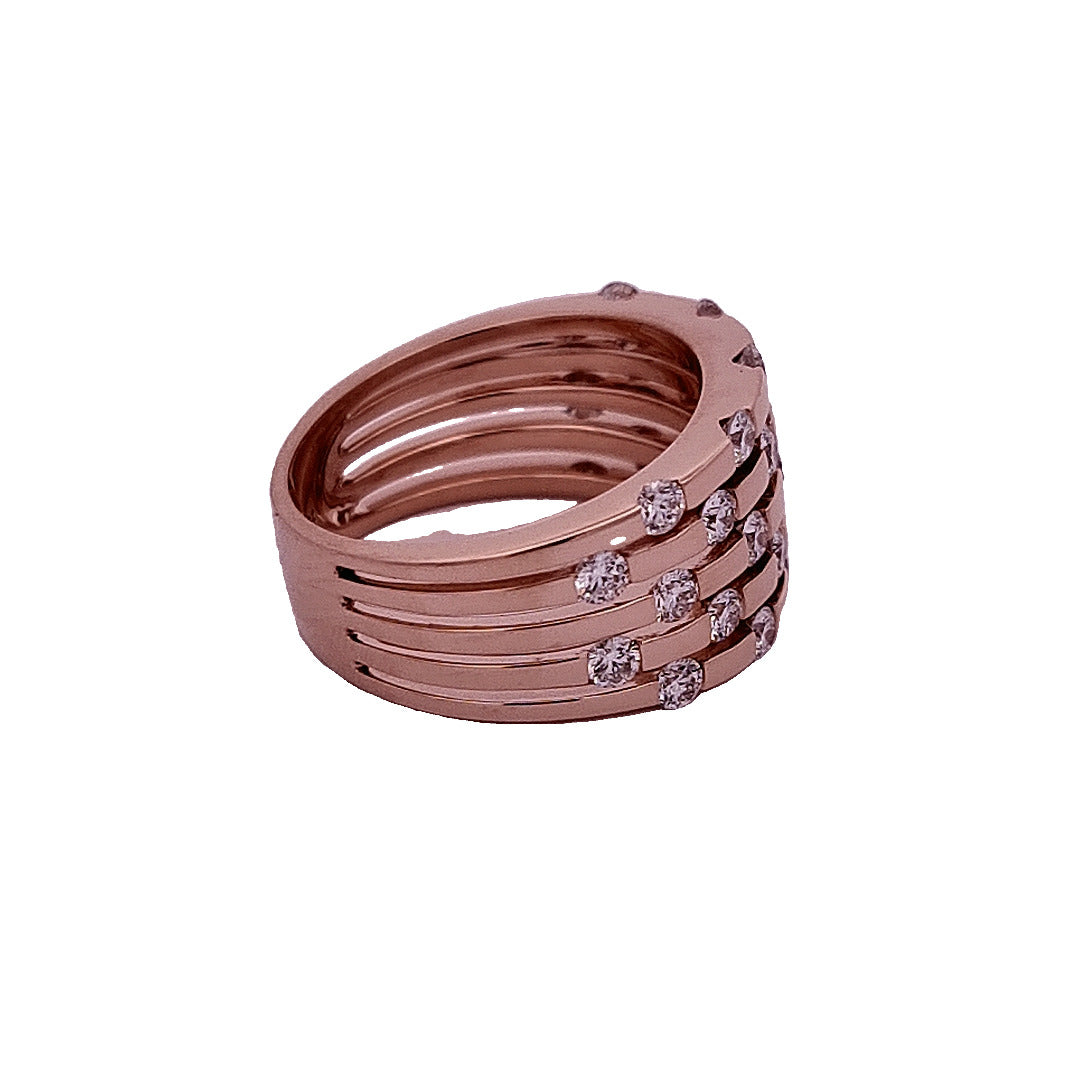 18 Carat Rose Gold & Diamond Dress Ring