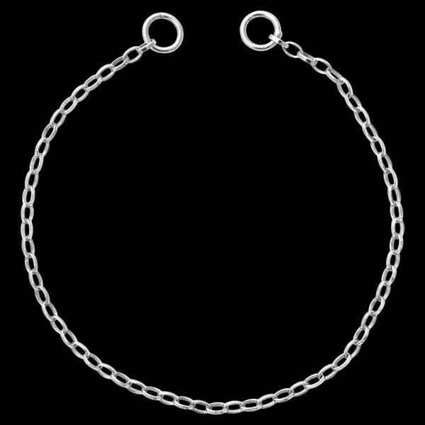 Nikki Lissoni Silver Oval Cable Tag Bracelet 13cm