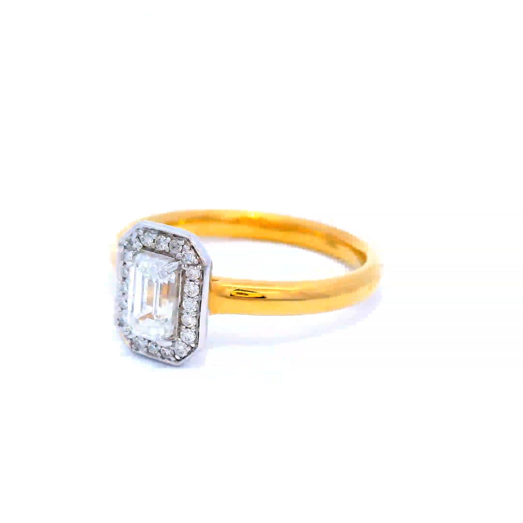 Diamond Radiant Engagement Ring in 18ct Yellow Gold