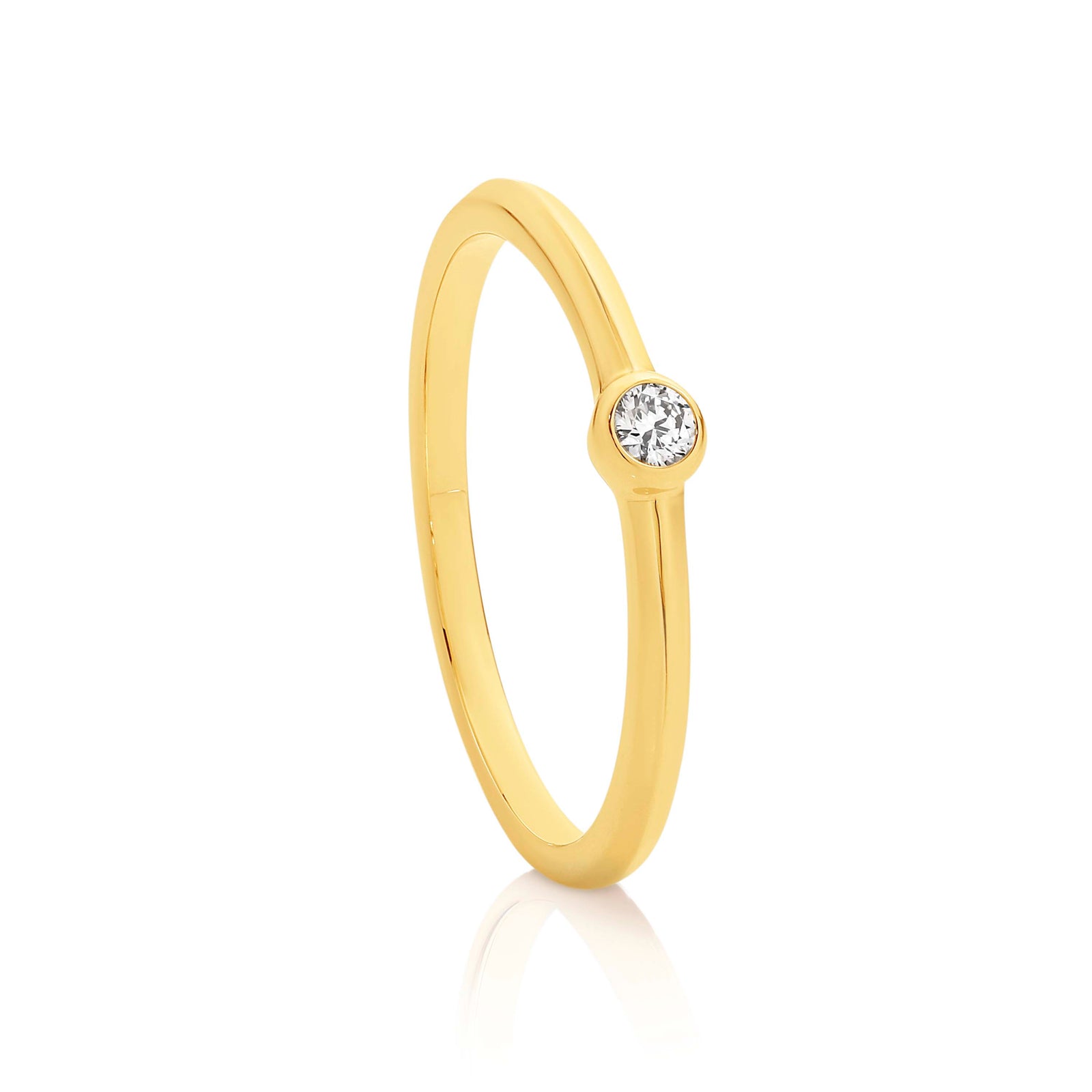 Bezel Set Diamond Dress Ring in 9ct Yellow Gold