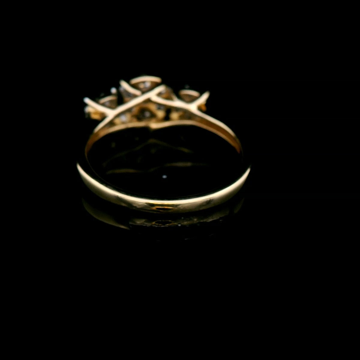 9 Carat Yellow Gold Cluster Set Diamond Engagement Ring