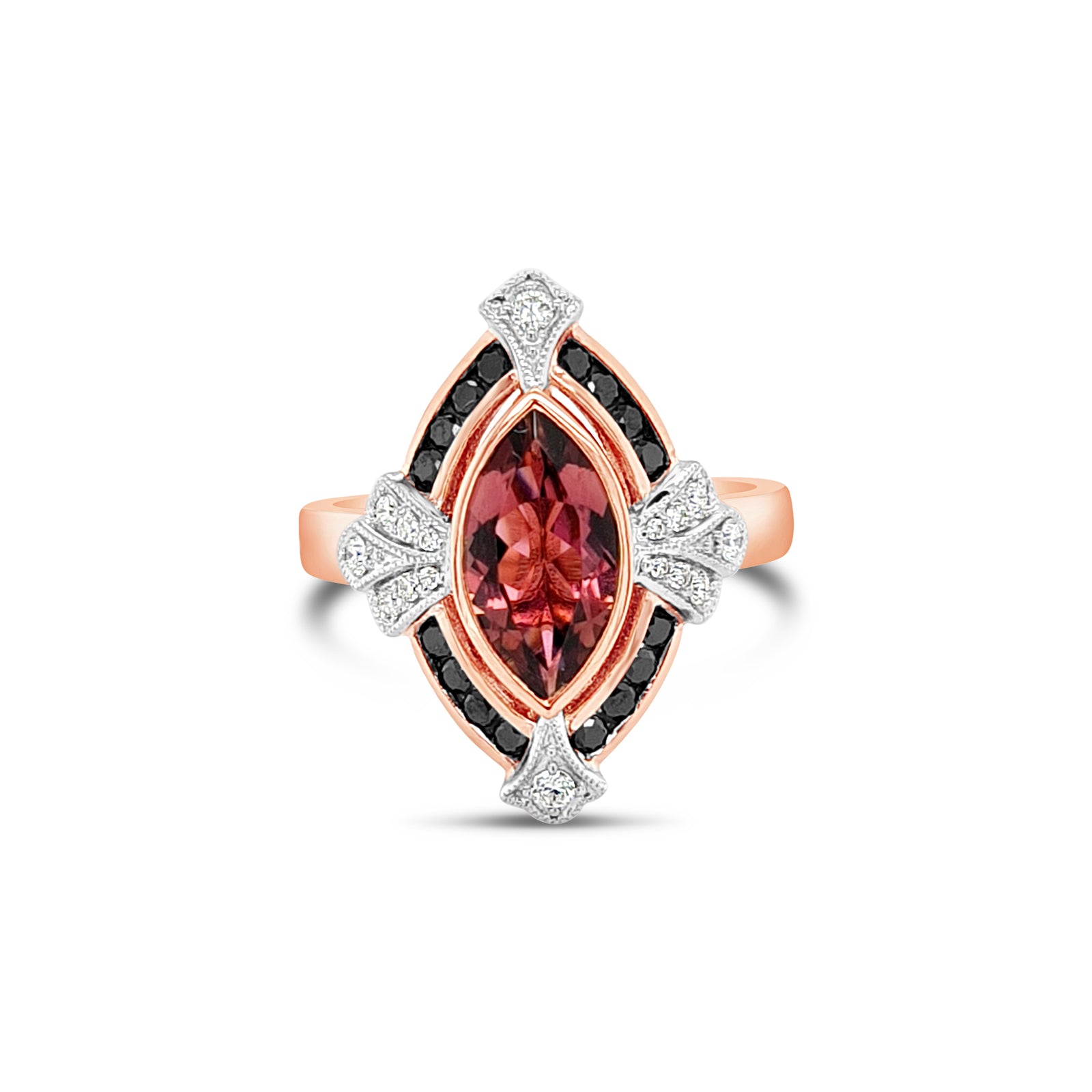 Pink Tourmaline & Black Diamond Dress Ring