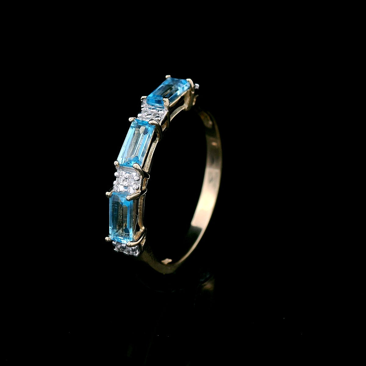 Blue Topaz &amp; Diamond Dress Ring