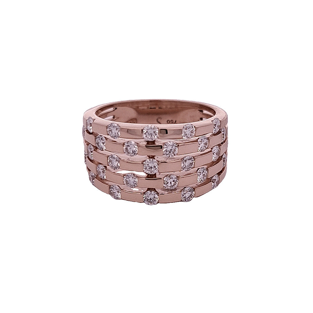 18 Carat Rose Gold & Diamond Dress Ring