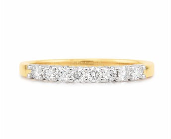 Diamond Claw Set Wedder in 18ct Two-Tone Gold