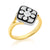 Diamond and Black Enamel Dress Ring