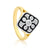 Diamond and Black Enamel Dress Ring