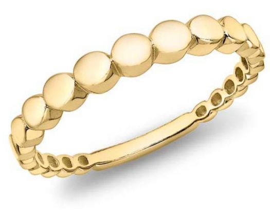 Yellow Gold Solid Graduated Circle Ring size P