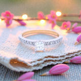 Princess Cut Diamond Shoulder Set in Yellow Gold