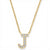 Diamond Set "J" Initial Necklace in 9 carat Yellow Gold