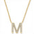 Diamond Set "M" Initial Necklace in 9 carat Yellow Gold