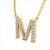 Diamond Set "M" Initial Necklace in 9 carat Yellow Gold