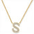 Diamond Set "S" Initial Necklace in 9 carat Yellow Gold