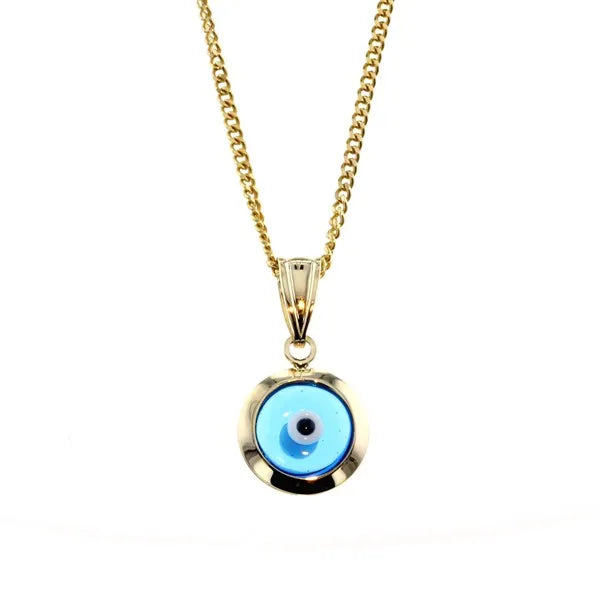 9 Carat Yellow Gold Evil Eye Pendant