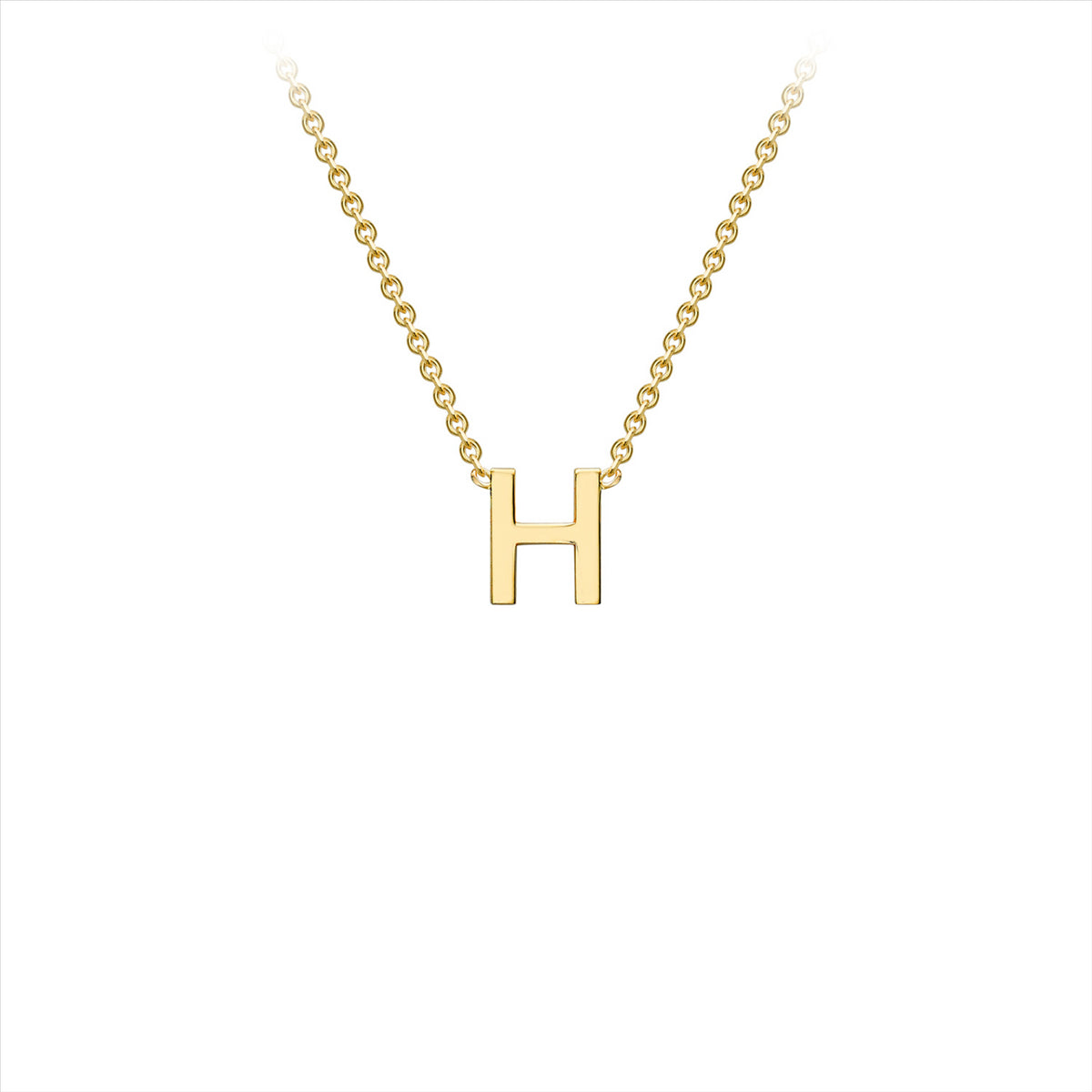 9ct Yellow Gold Petite Initial Necklace - H