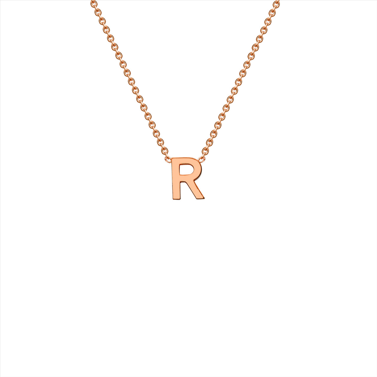 9ct Rose Gold Petite Initial Necklace - R