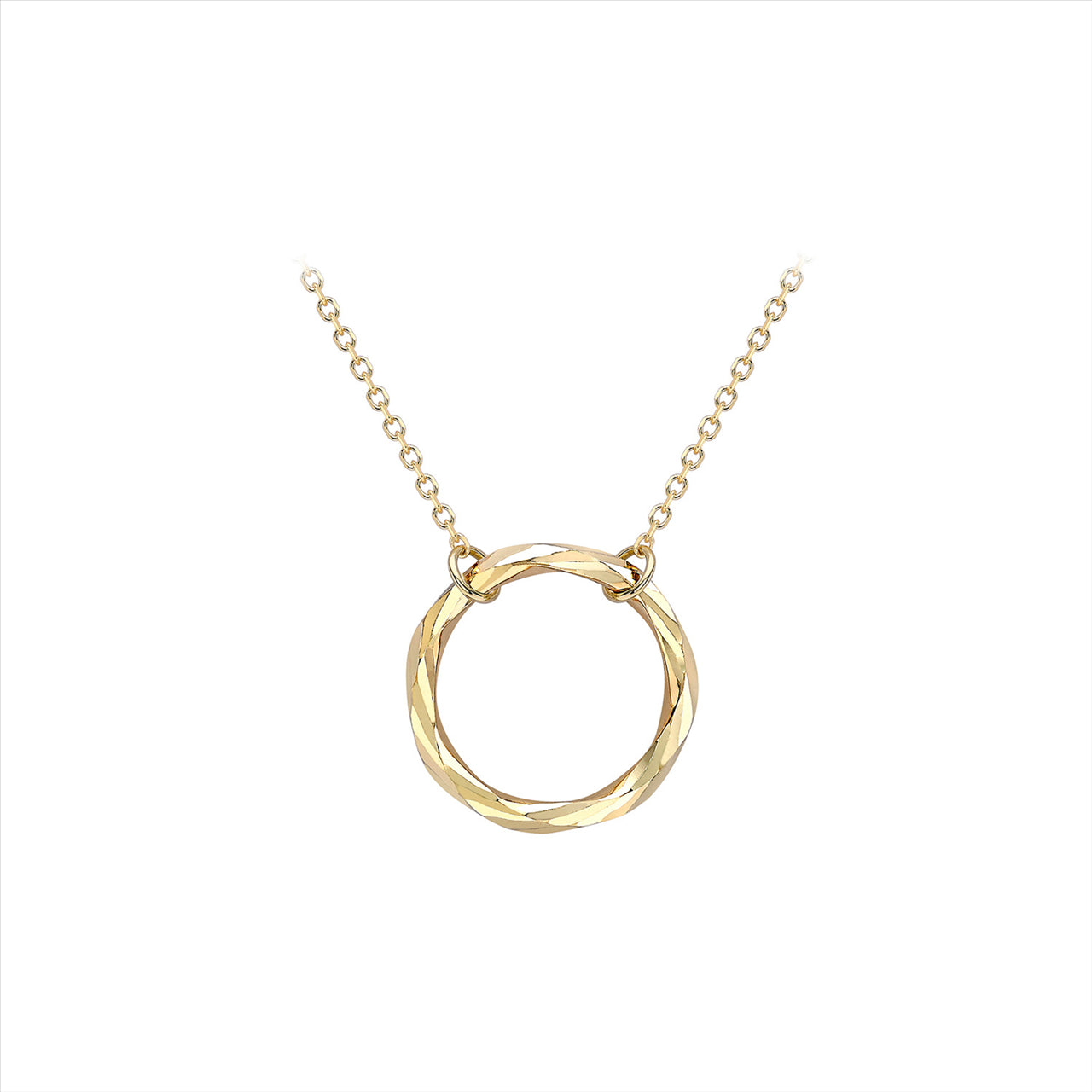 Diamond Cut Circle Necklace