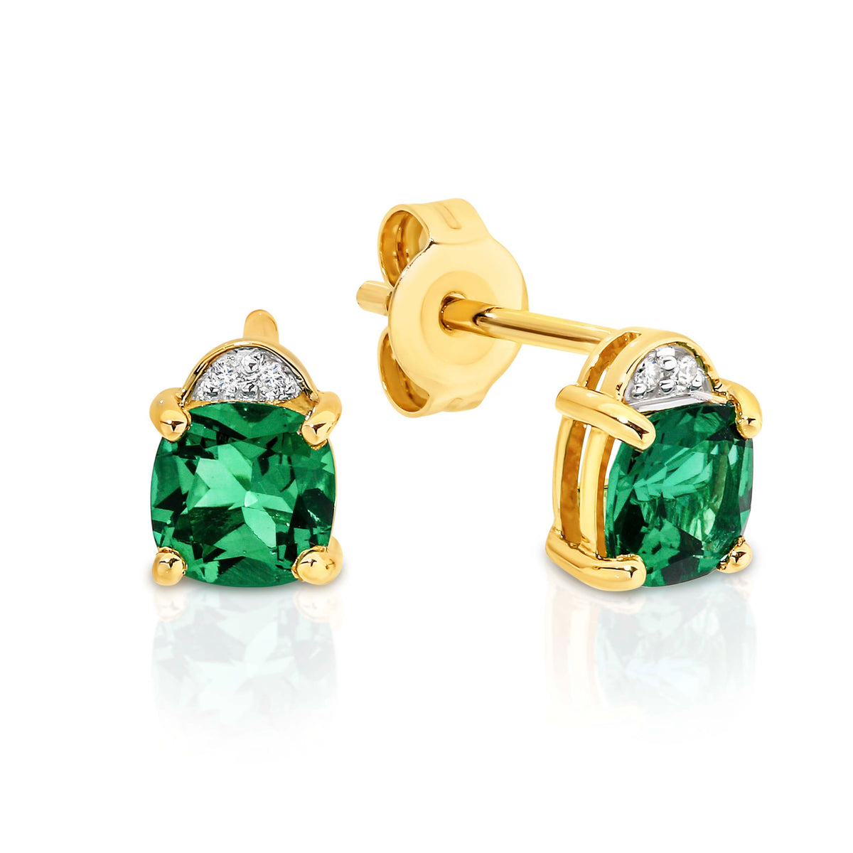 Emerald &amp; Diamond Earrings