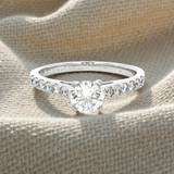 Round Brilliant Cut Diamond Ring Set in White Gold