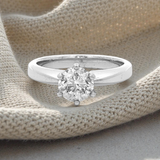 Round Brilliant Cut Diamond in a 6 Claw White Gold Setting