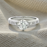Shoulder Cut Diamond Ring Set in White Gold