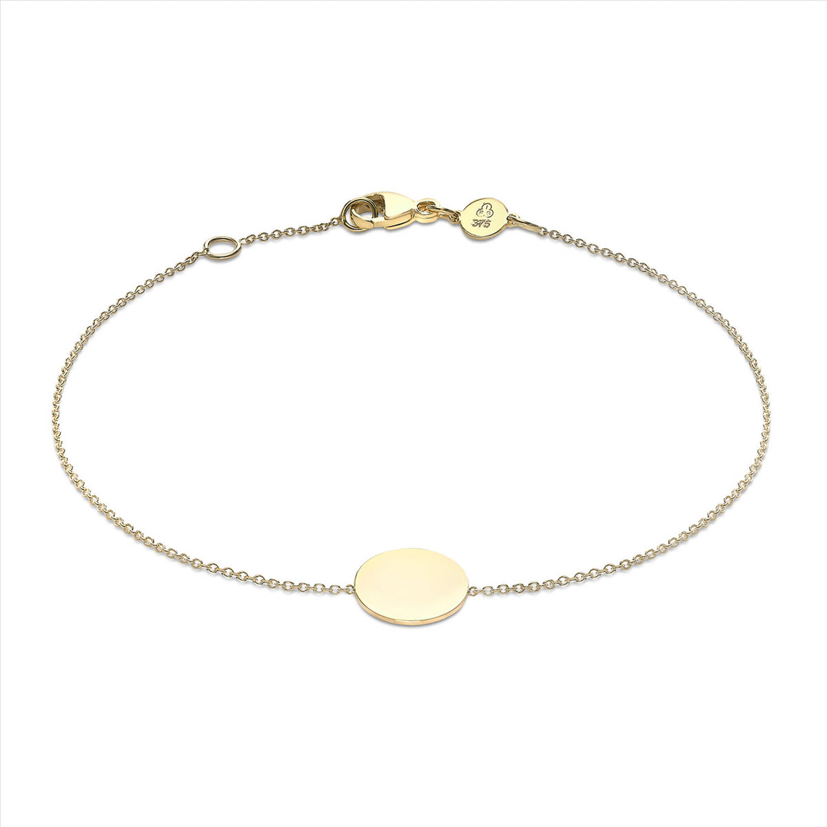 9 Carat Gold Mini Disc Bracelet