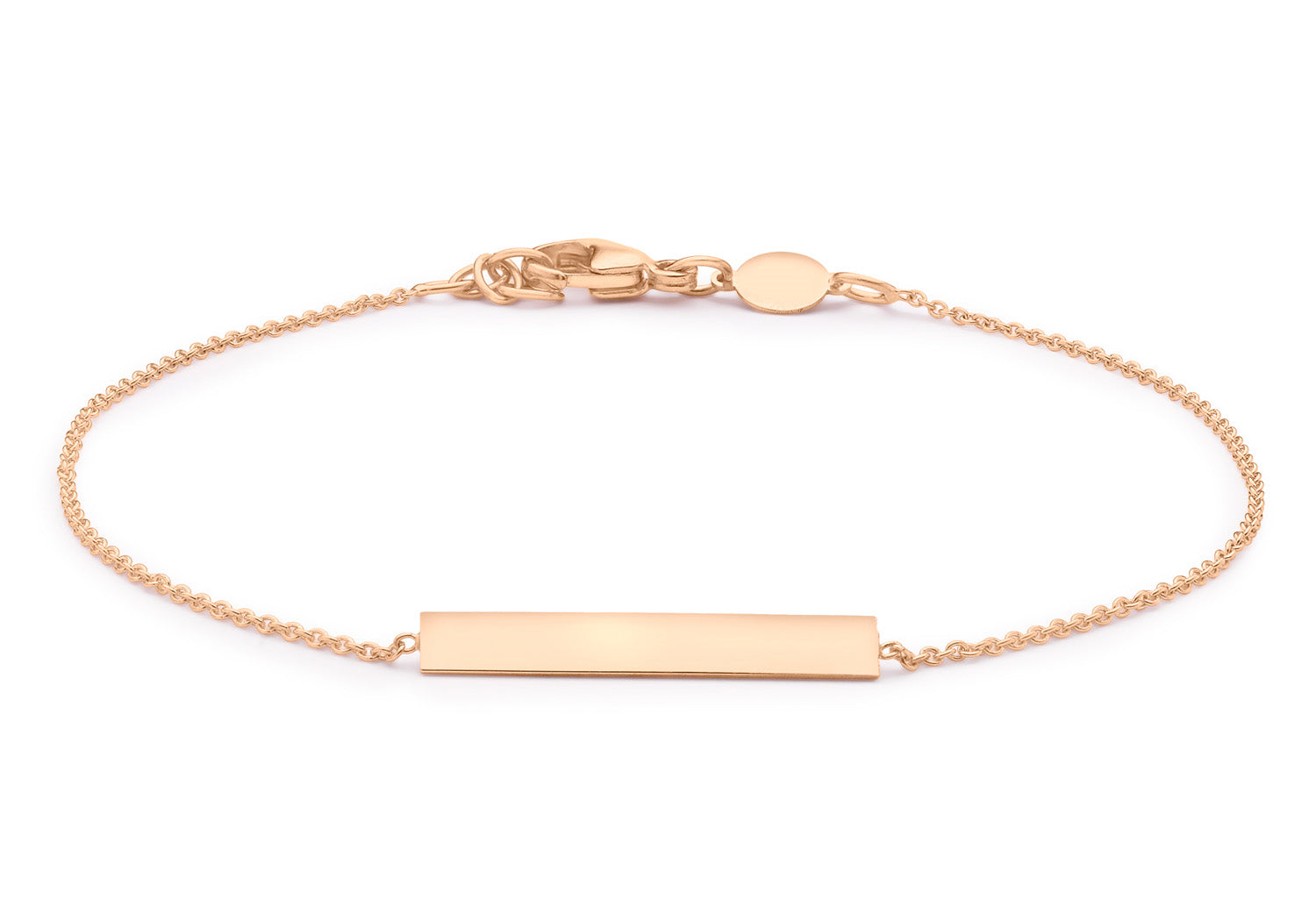 9 Carat Rose Gold Solid Horizontal Bar Bracelet