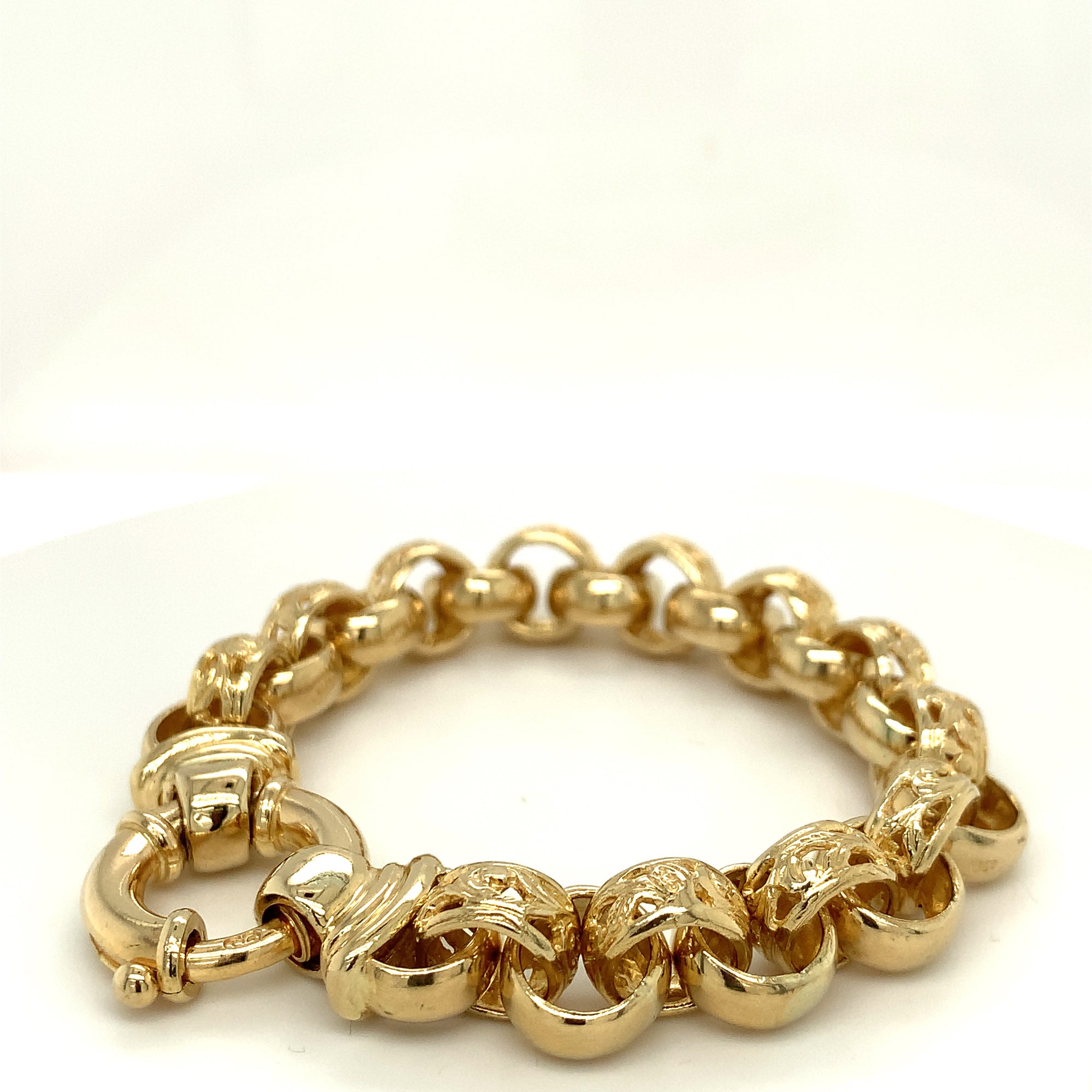 Yellow Gold Large Link Belcher Bracelet