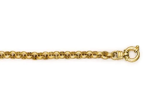 Round Belcher Link Bracelet in Yellow Gold
