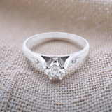 Multi Diamond Engangement Ring Set in White Gold