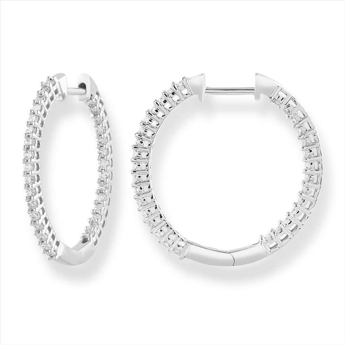 Diamond Inside Out Hoops