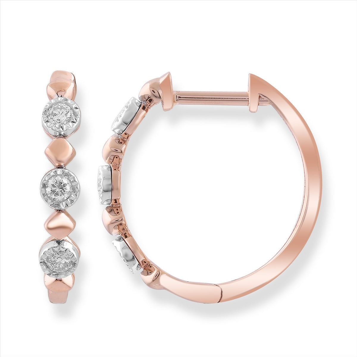 Rose Gold Diamond Hoops