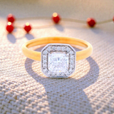 Diamond Engagement Ring Set in Yellow Gold