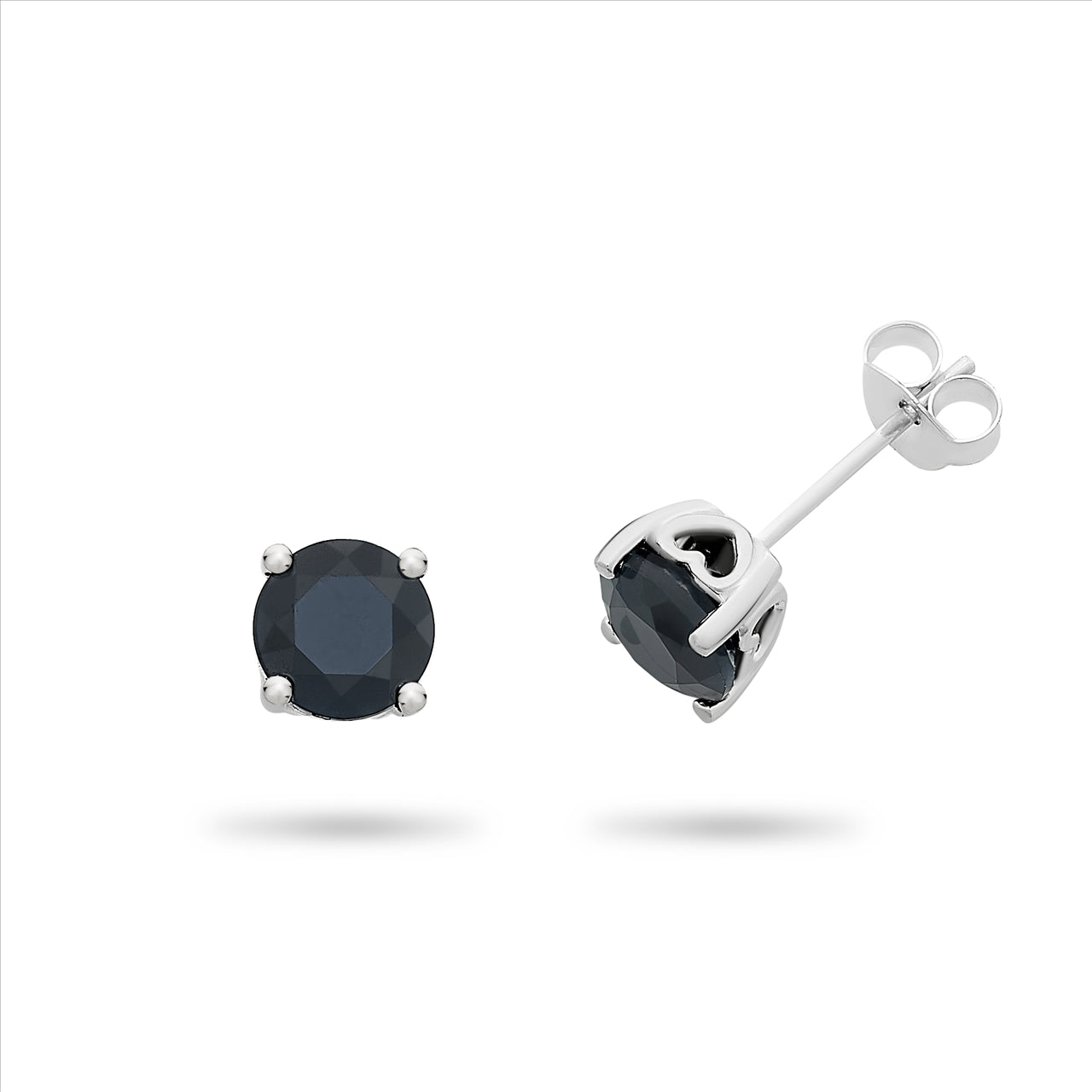 Sapphire Set Sterling Silver Studs