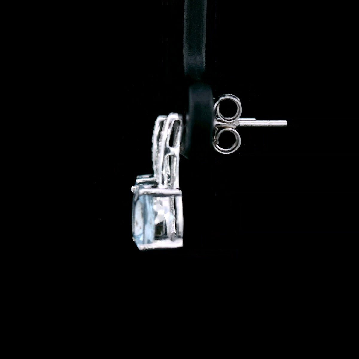 9 Carat White Gold Aquamarine & Diamond Earrings