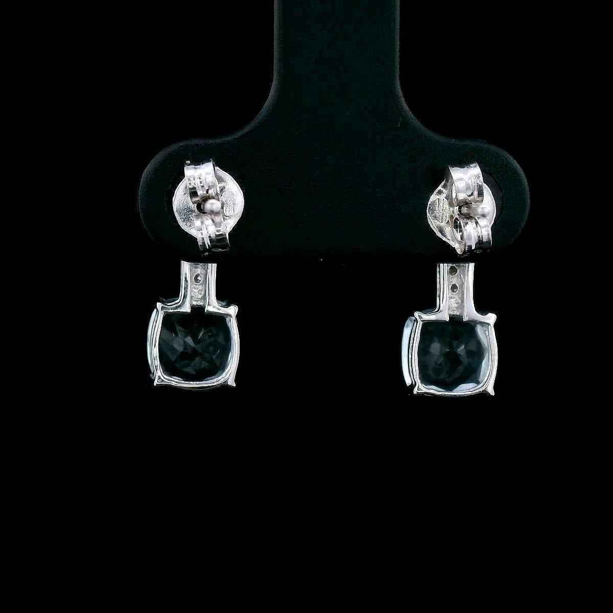 9 Carat White Gold Aquamarine & Diamond Earrings